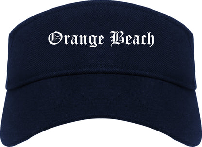 Orange Beach Alabama AL Old English Mens Visor Cap Hat Navy Blue