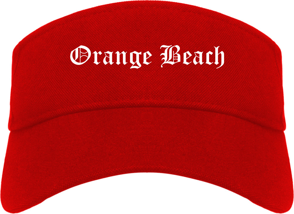 Orange Beach Alabama AL Old English Mens Visor Cap Hat Red