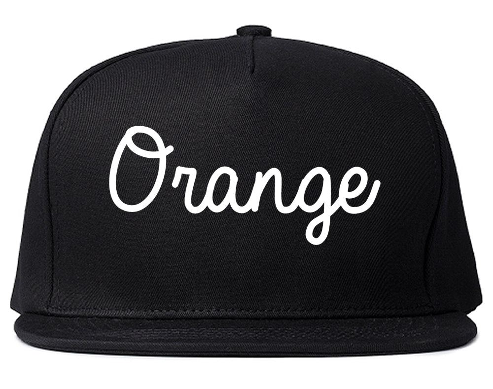 Orange California CA Script Mens Snapback Hat Black
