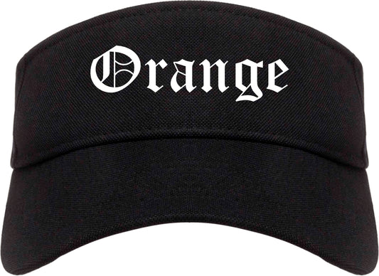 Orange California CA Old English Mens Visor Cap Hat Black