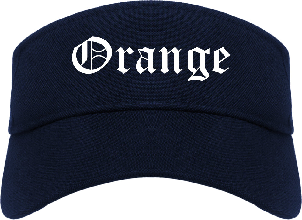 Orange California CA Old English Mens Visor Cap Hat Navy Blue