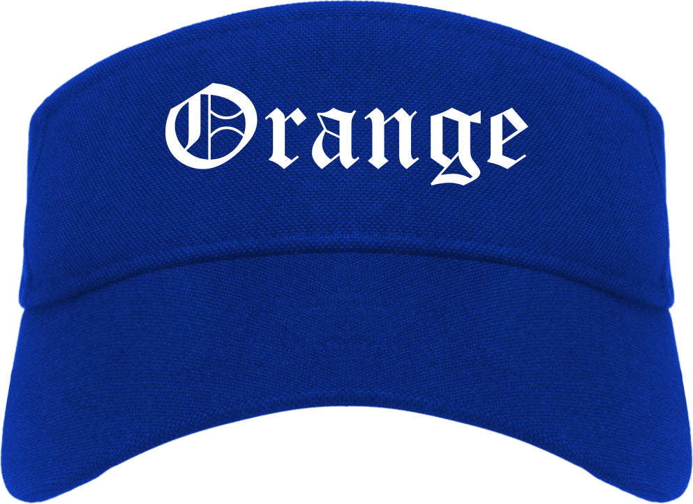 Orange California CA Old English Mens Visor Cap Hat Royal Blue