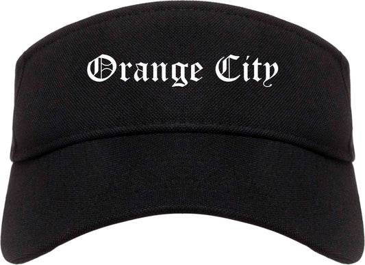 Orange City Florida FL Old English Mens Visor Cap Hat Black
