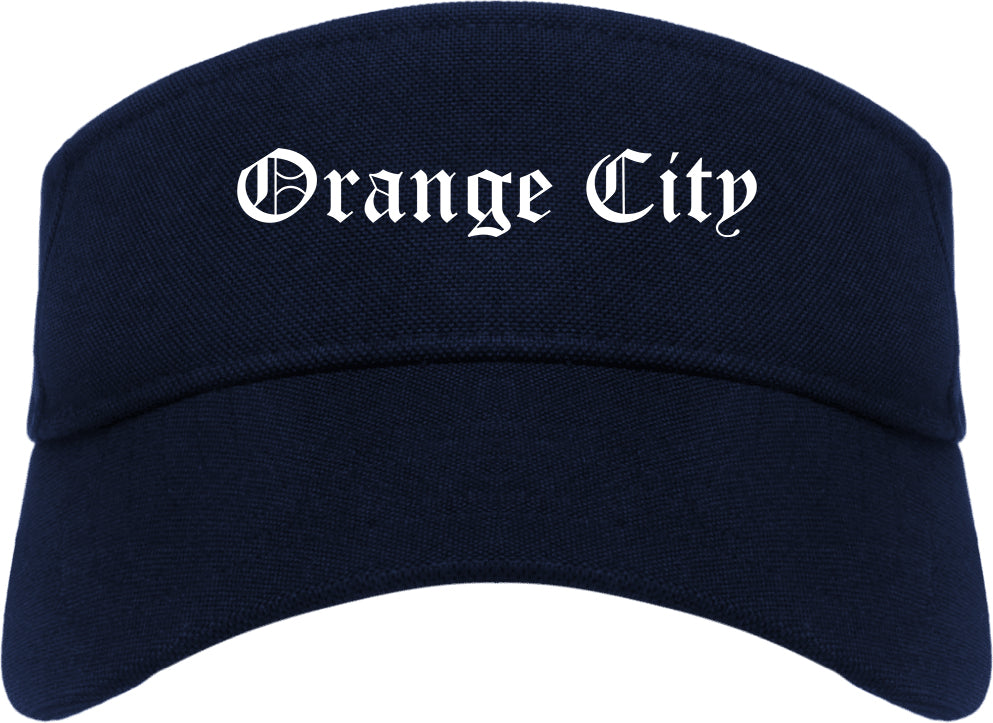 Orange City Iowa IA Old English Mens Visor Cap Hat Navy Blue
