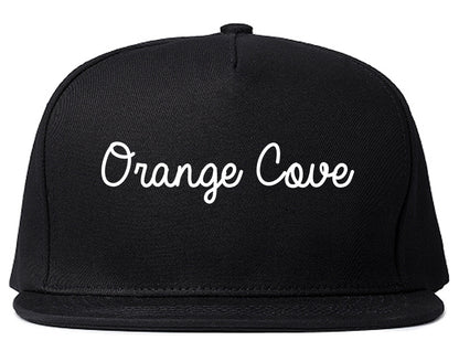 Orange Cove California CA Script Mens Snapback Hat Black