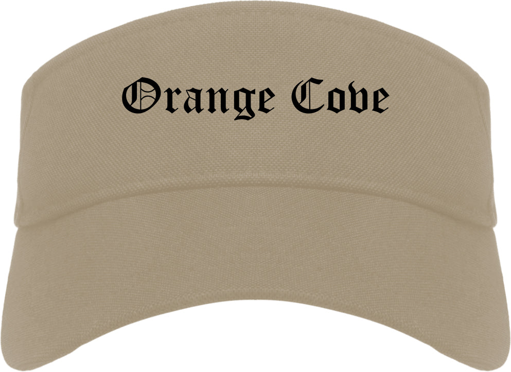 Orange Cove California CA Old English Mens Visor Cap Hat Khaki