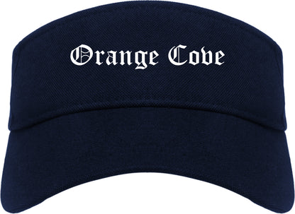 Orange Cove California CA Old English Mens Visor Cap Hat Navy Blue