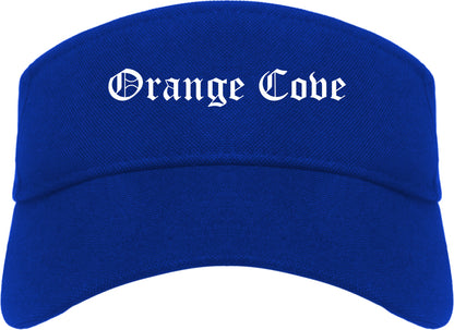 Orange Cove California CA Old English Mens Visor Cap Hat Royal Blue