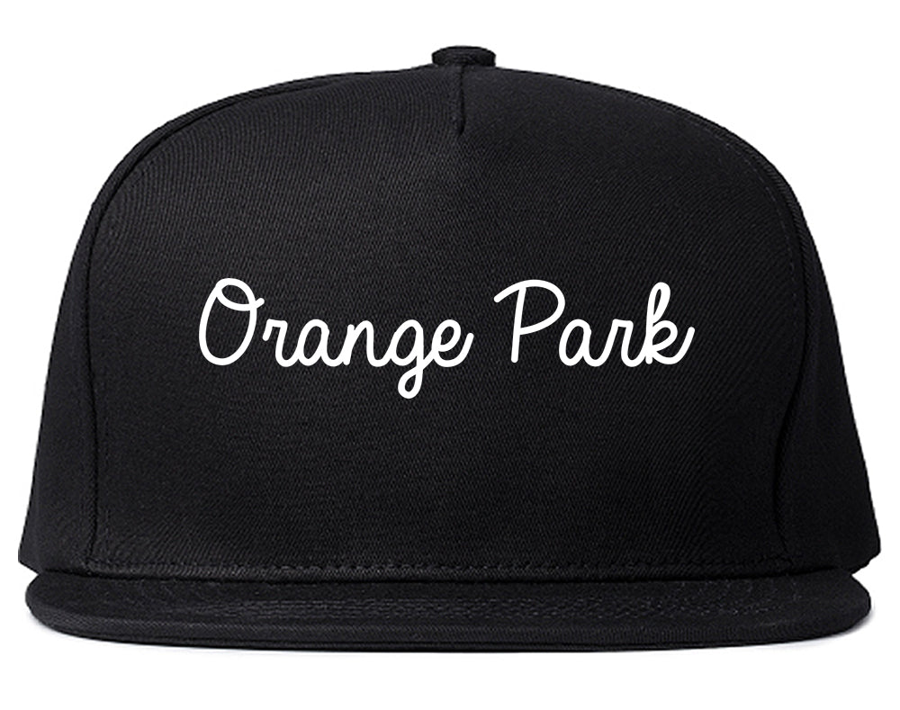 Orange Park Florida FL Script Mens Snapback Hat Black