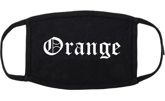 Orange Texas TX Old English Cotton Face Mask Black