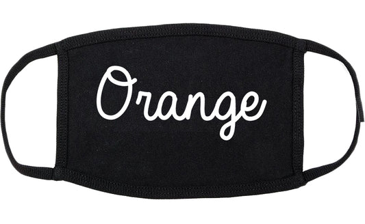 Orange Texas TX Script Cotton Face Mask Black