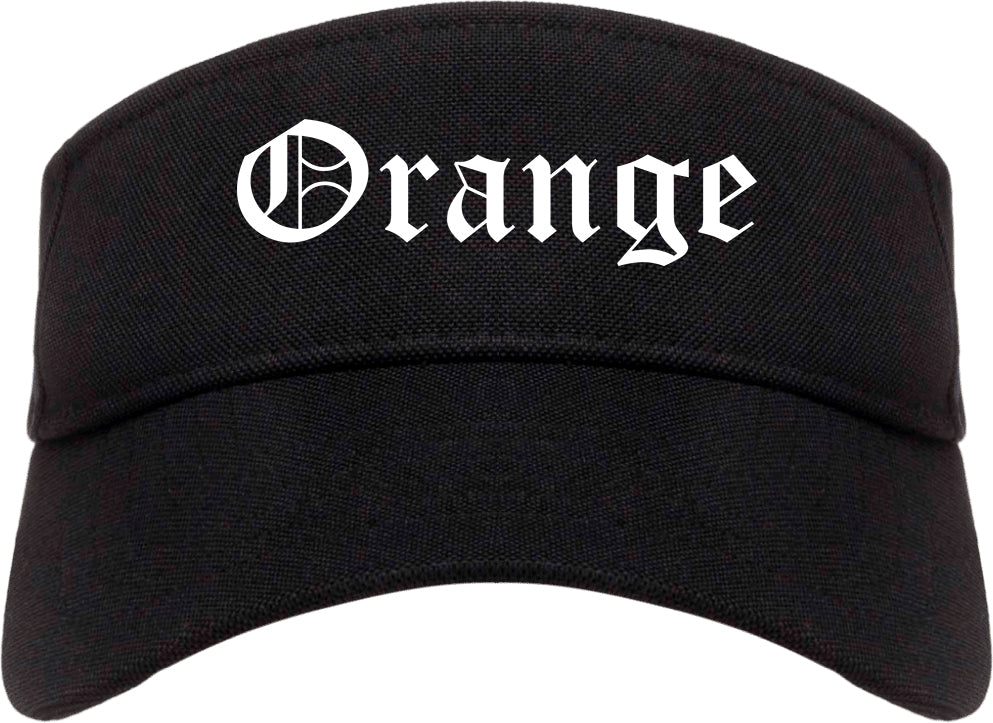 Orange Texas TX Old English Mens Visor Cap Hat Black