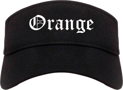 Orange Texas TX Old English Mens Visor Cap Hat Black