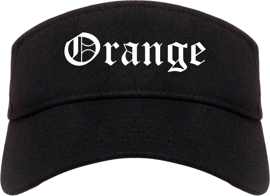 Orange Texas TX Old English Mens Visor Cap Hat Black