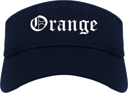 Orange Texas TX Old English Mens Visor Cap Hat Navy Blue