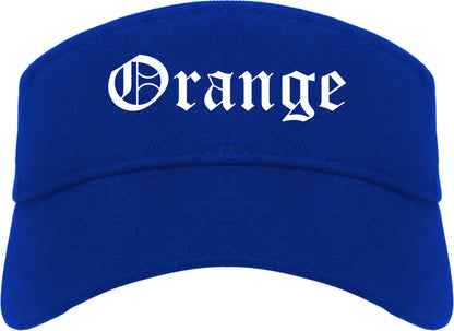 Orange Texas TX Old English Mens Visor Cap Hat Royal Blue
