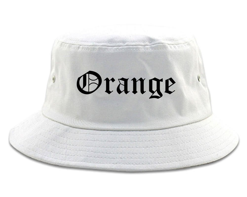Orange Texas TX Old English Mens Bucket Hat White