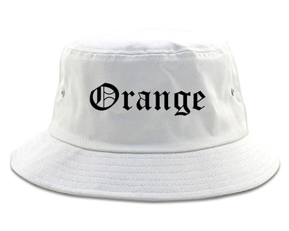 Orange Texas TX Old English Mens Bucket Hat White