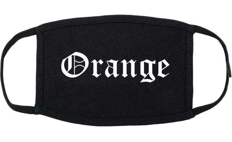 Orange Virginia VA Old English Cotton Face Mask Black