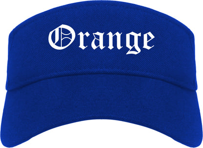 Orange Virginia VA Old English Mens Visor Cap Hat Royal Blue