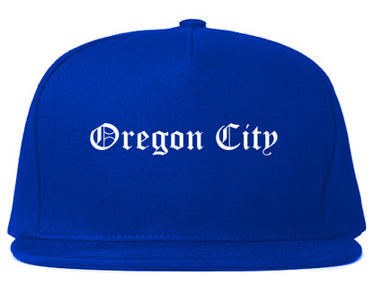 Oregon City Oregon OR Old English Mens Snapback Hat Royal Blue