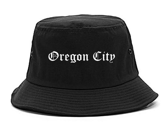 Oregon City Oregon OR Old English Mens Bucket Hat Black