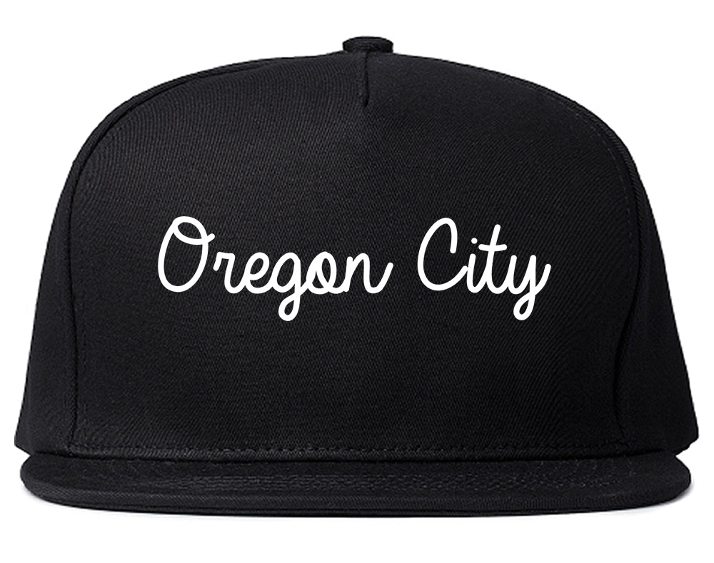 Oregon City Oregon OR Script Mens Snapback Hat Black