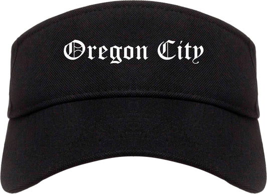 Oregon City Oregon OR Old English Mens Visor Cap Hat Black