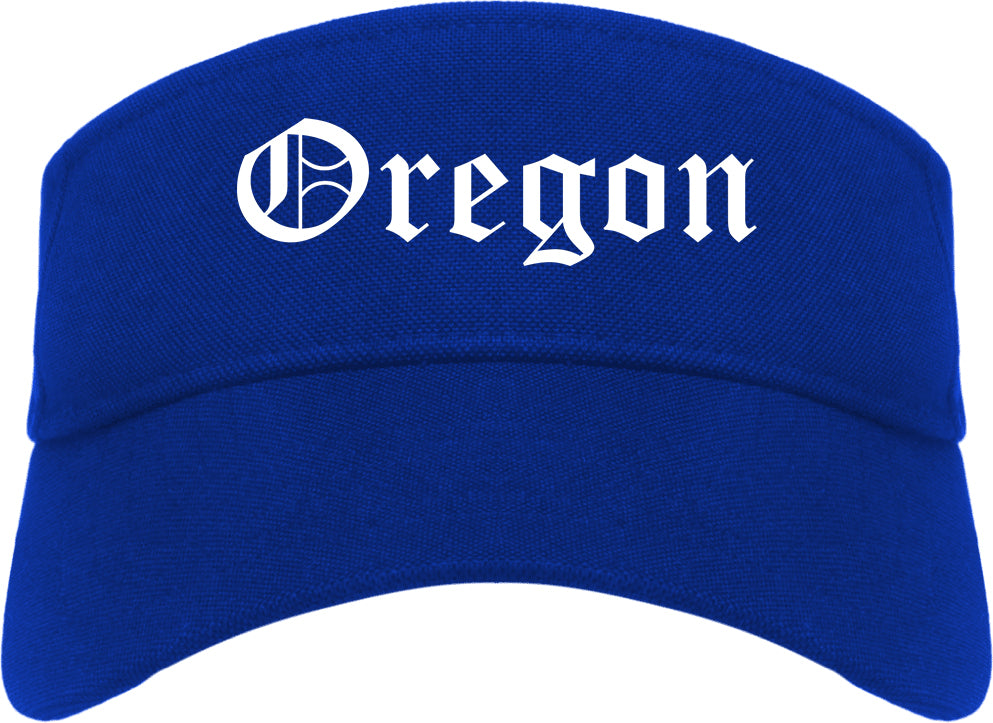 Oregon Ohio OH Old English Mens Visor Cap Hat Royal Blue