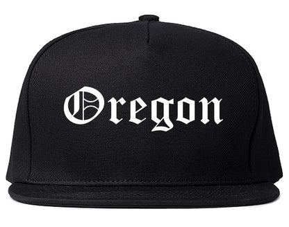 Oregon Wisconsin WI Old English Mens Snapback Hat Black