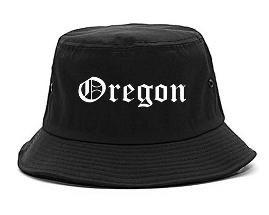 Oregon Wisconsin WI Old English Mens Bucket Hat Black