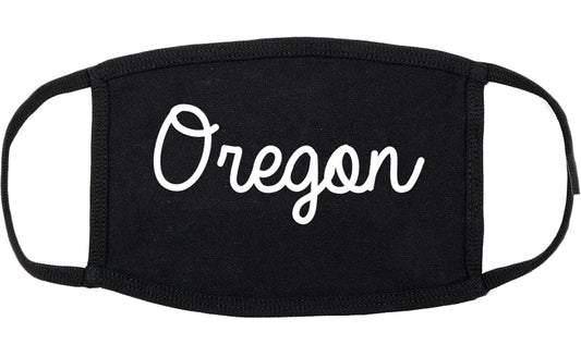 Oregon Wisconsin WI Script Cotton Face Mask Black