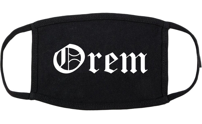 Orem Utah UT Old English Cotton Face Mask Black