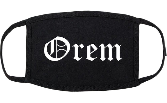 Orem Utah UT Old English Cotton Face Mask Black