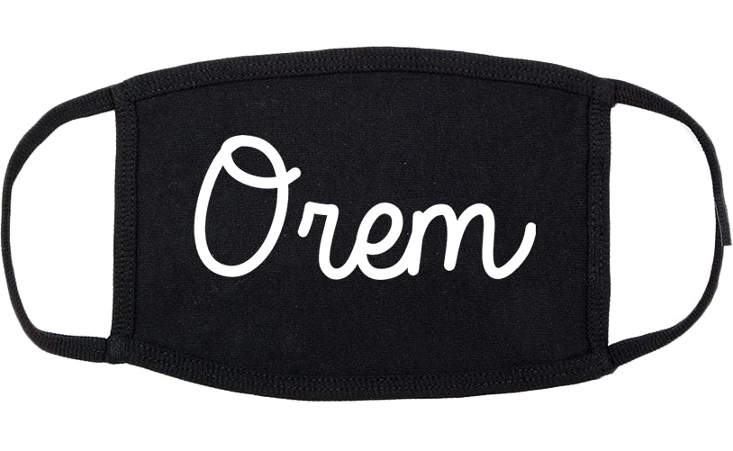 Orem Utah UT Script Cotton Face Mask Black