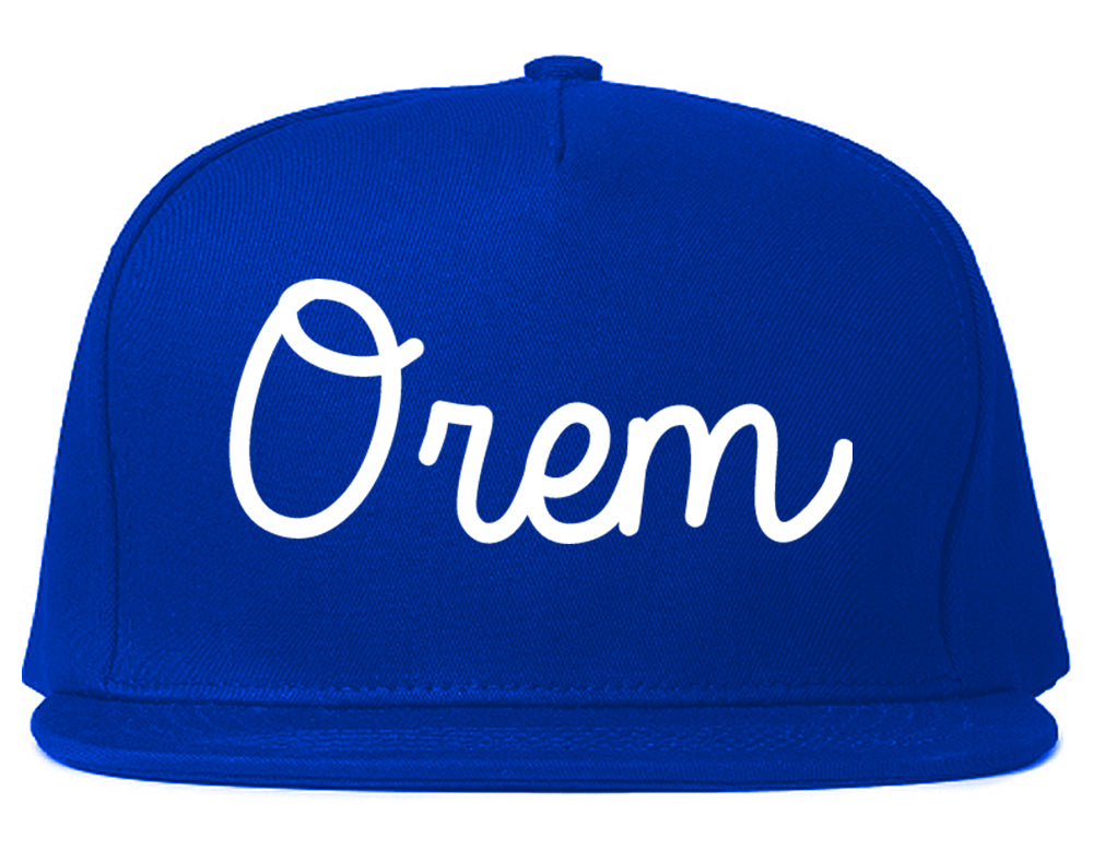 Orem Utah UT Script Mens Snapback Hat Royal Blue