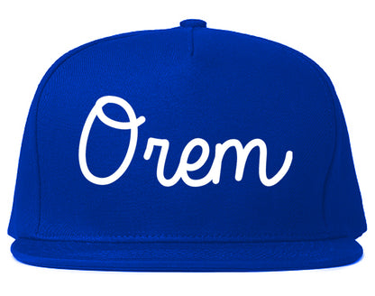 Orem Utah UT Script Mens Snapback Hat Royal Blue