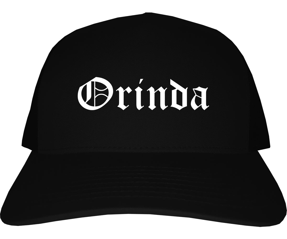 Orinda California CA Old English Mens Trucker Hat Cap Black