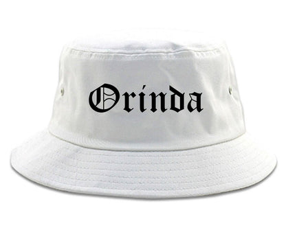 Orinda California CA Old English Mens Bucket Hat White