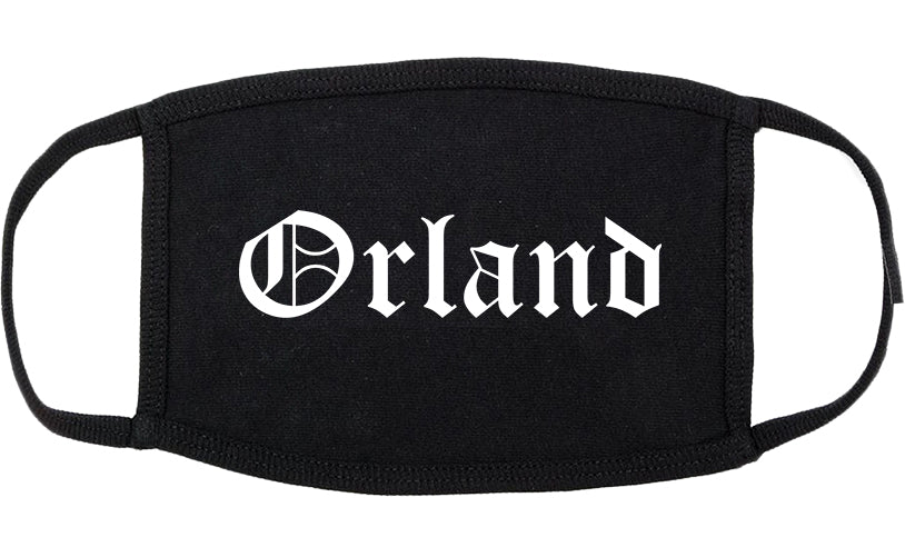 Orland California CA Old English Cotton Face Mask Black