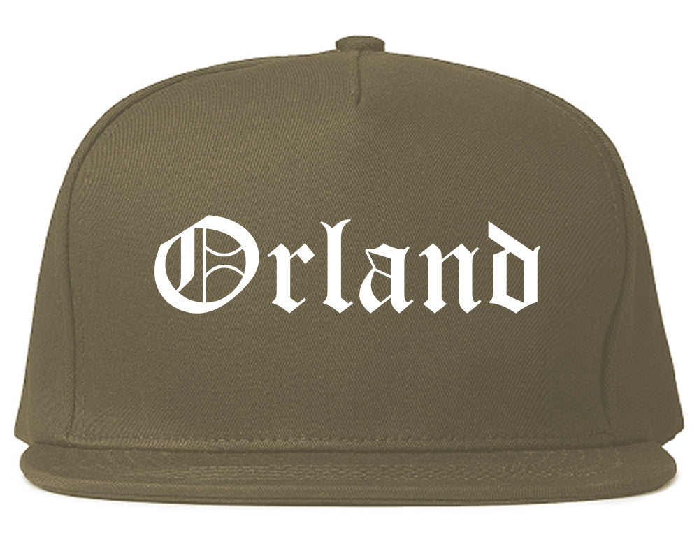 Orland California CA Old English Mens Snapback Hat Grey