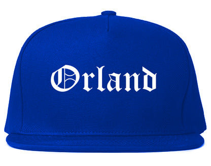 Orland California CA Old English Mens Snapback Hat Royal Blue