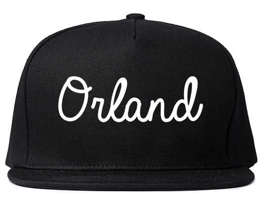 Orland California CA Script Mens Snapback Hat Black