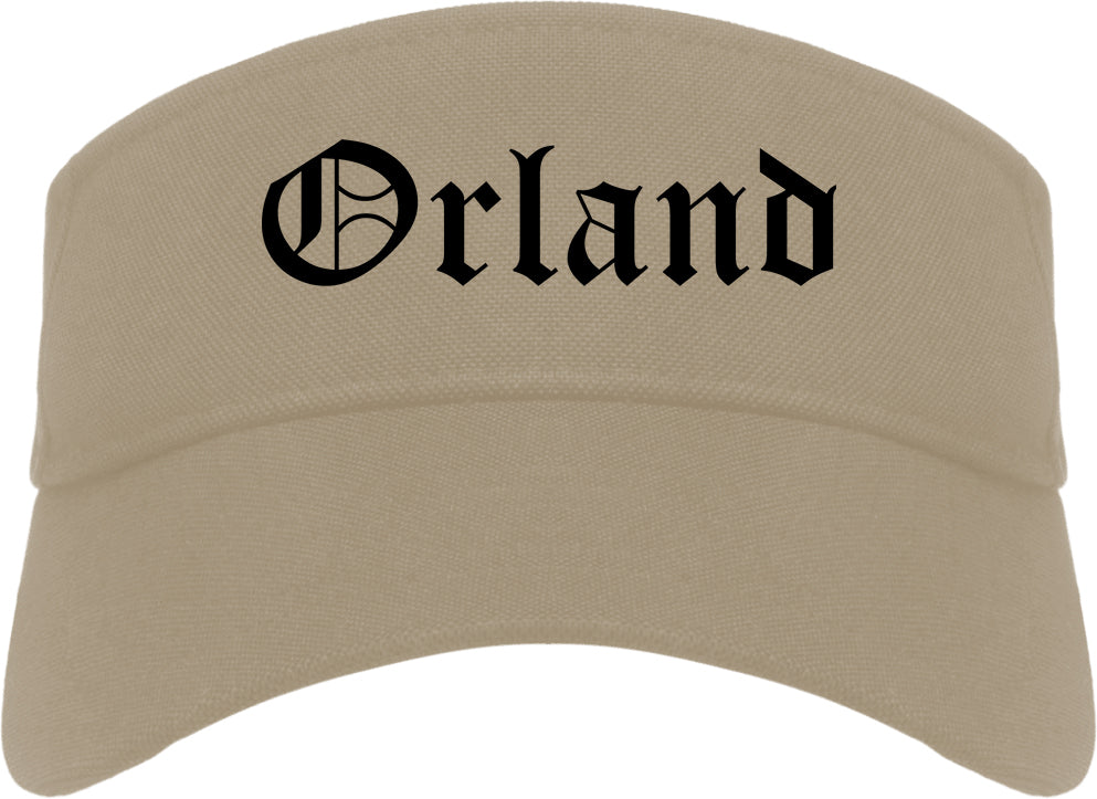 Orland California CA Old English Mens Visor Cap Hat Khaki