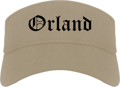 Orland California CA Old English Mens Visor Cap Hat Khaki