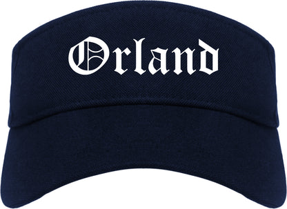 Orland California CA Old English Mens Visor Cap Hat Navy Blue