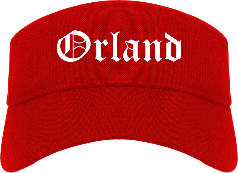 Orland California CA Old English Mens Visor Cap Hat Red
