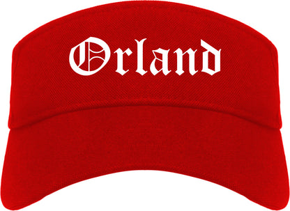 Orland California CA Old English Mens Visor Cap Hat Red