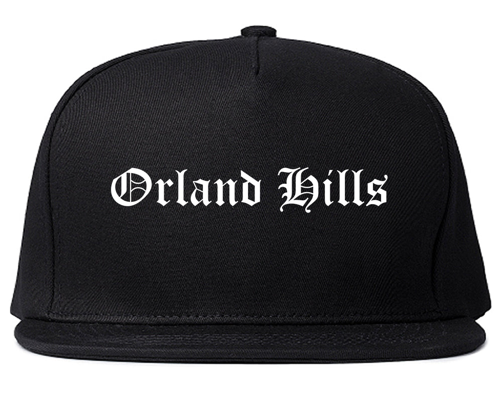Orland Hills Illinois IL Old English Mens Snapback Hat Black