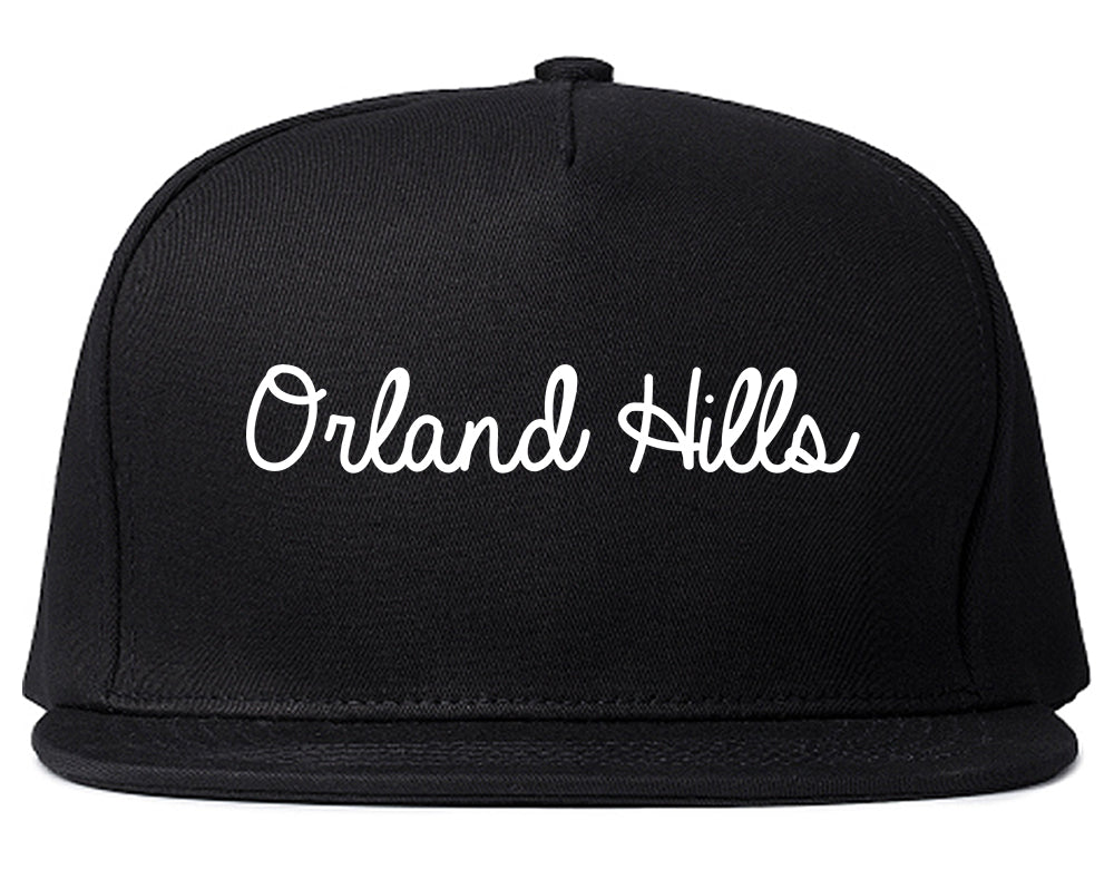 Orland Hills Illinois IL Script Mens Snapback Hat Black